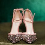 ροζ νυφικά παπούτσια με στράς
