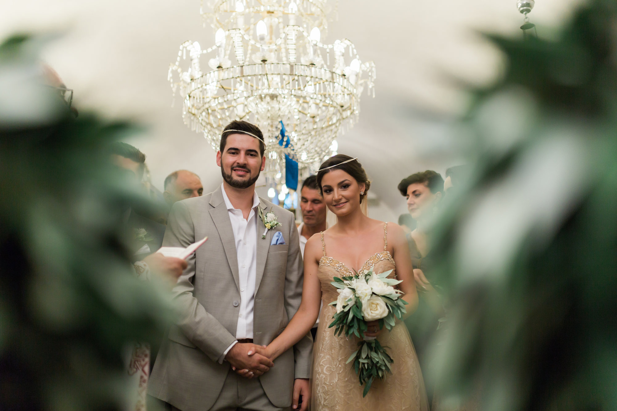 Rustic wedding with olive branches in Kythera
