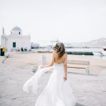 Boho καλοκαιρινό νυφικό για γάμο σε νησί Eni Angelique