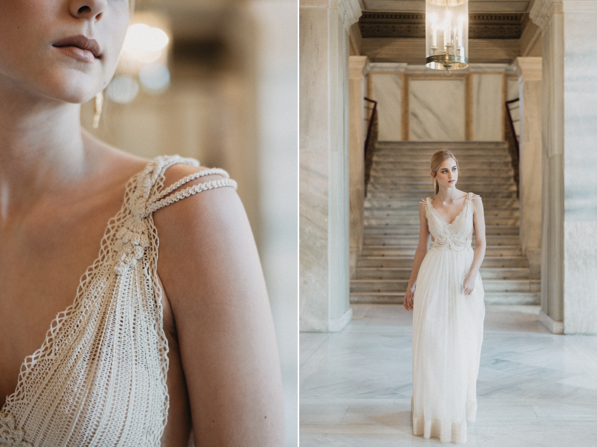 Vintage bridal inspirational shoot at a neoclassical theater