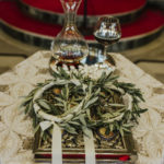 Rustic wedding with olive branches in Kavala