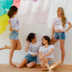 Summer bachelorette photoshoot with pop colors