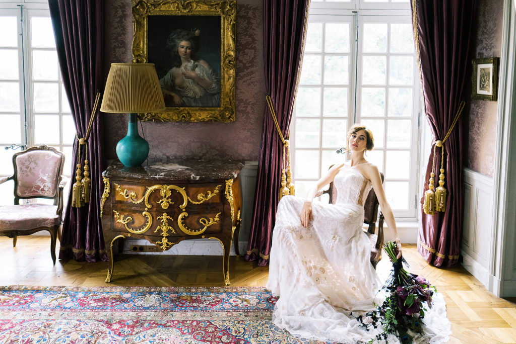 Stunning inspirational shoot at Chateau de Villette with Vasia Tzotzopoulou wedding dresses